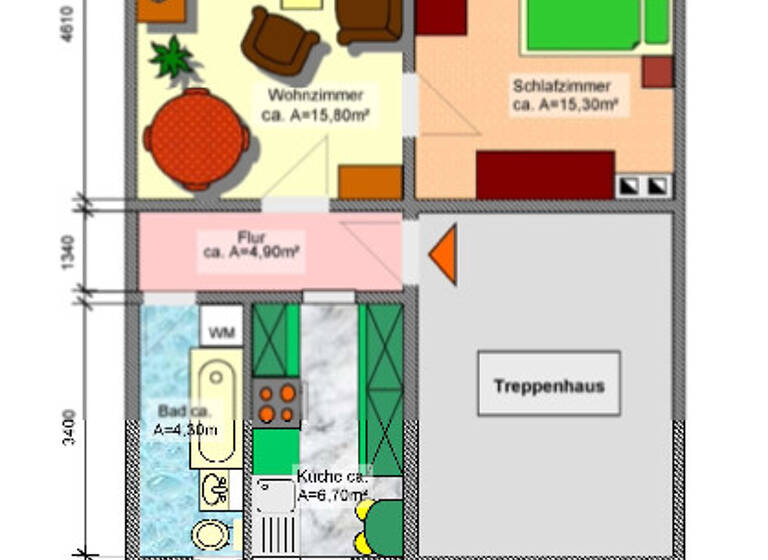 Wohnung zur Miete 306 € 2 Zimmer 47 m² 2. Geschoss Am Hohen Hain 10c Limbach-Oberfrohna 09212