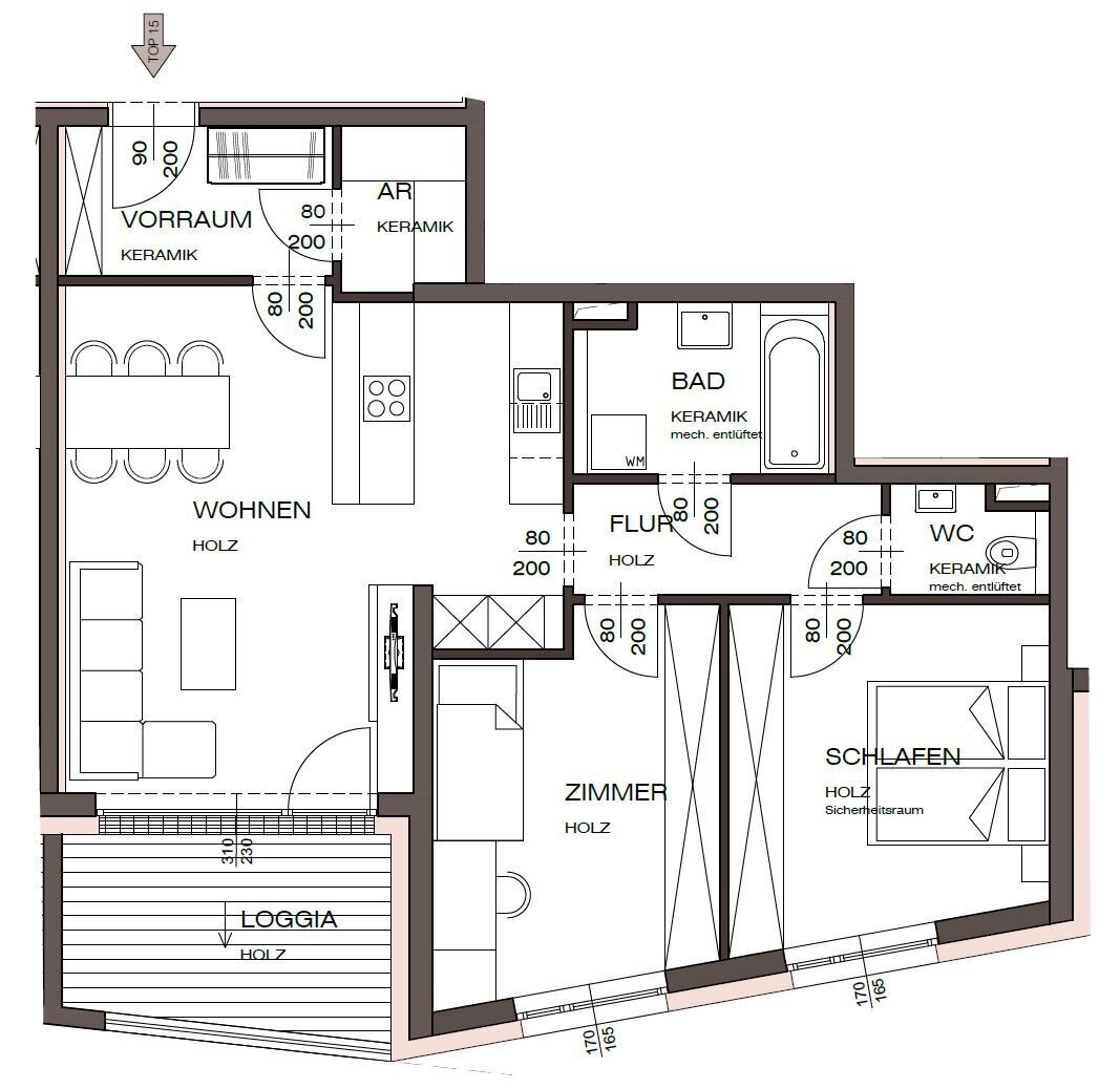 Wohnung zum Kauf 362.863 € 3 Zimmer 71,7 m²<br/>Wohnfläche 1.<br/>Geschoss ab sofort<br/>Verfügbarkeit Graben Vöcklabruck 4840