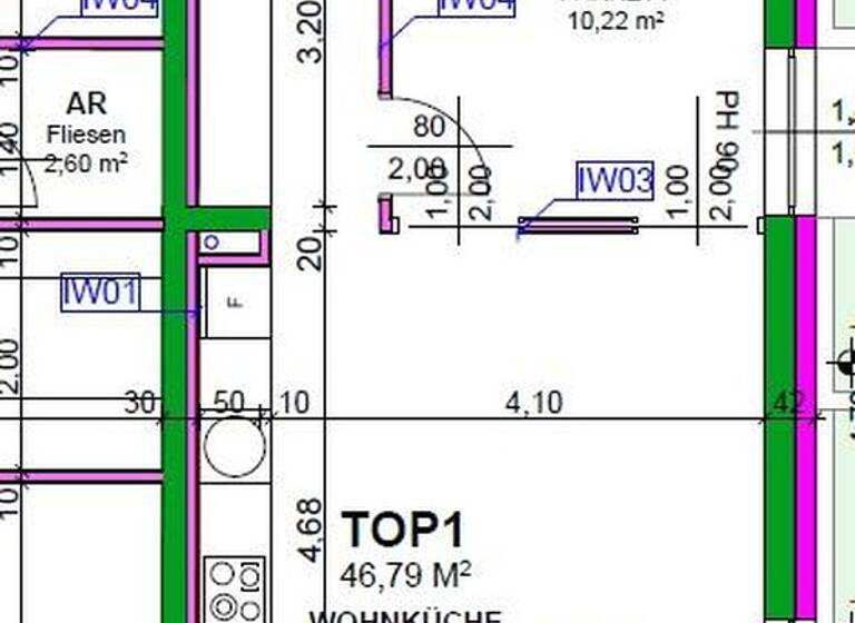 Wohnung zur Miete - Erstbezug 1.235 € 2 Zimmer 46,8 m² 1. Geschoss Heiligenstädter Straße 395a Wien 1190