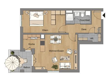 Wohnung zur Miete 690 € 2 Zimmer 61,5 m²<br/>Wohnfläche 3.<br/>Geschoss 01.02.2025<br/>Verfügbarkeit Magdalenenhäuser Weg 20C Silhöfer Aue Wetzlar 35578