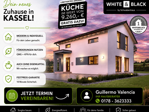 Einfamilienhaus zum Kauf provisionsfrei 172.924 € 3 Zimmer 120 m² 559 m² Grundstück Harleshausen Harleshausen 34128