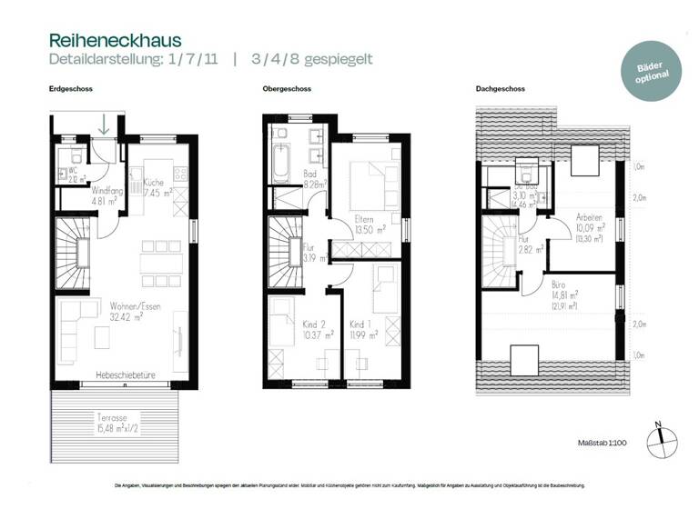 Reihenendhaus zum Kauf - Erstbezug provisionsfrei 789.900 € 6 Zimmer 133 m² 304 m² Grundstück Sankt Afra Mering 86415