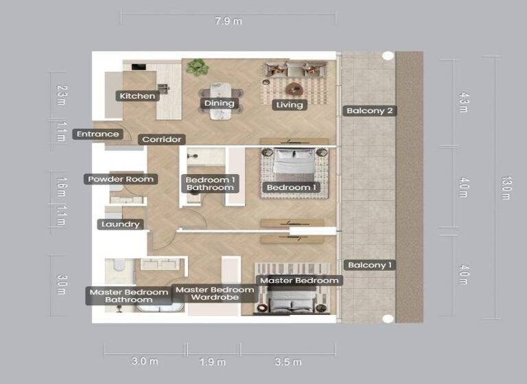 Wohnung zum Kauf - Erstbezug provisionsfrei 1.356.469 € 3 Zimmer 133,3 m²