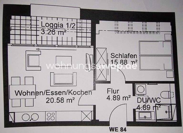 Wohnung zur Miete Tauschwohnung 380 € 2 Zimmer 46 m² 4. Geschoss Reudnitz-Thonberg Leipzig-04317 4317