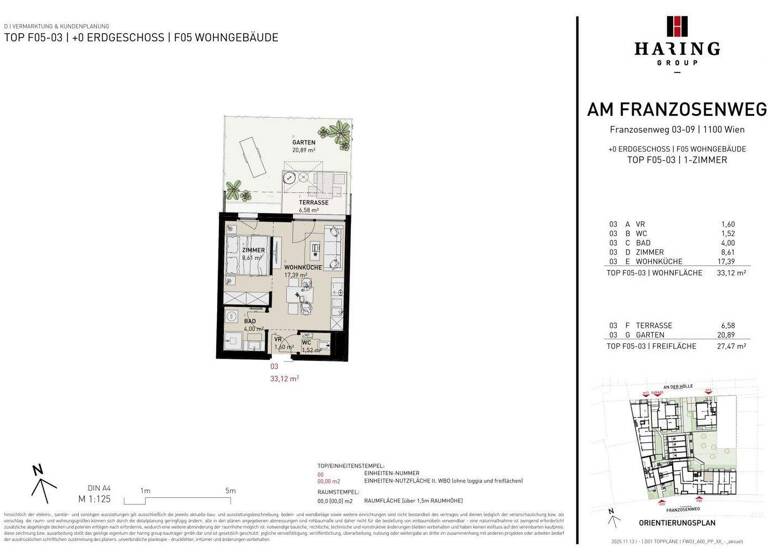 Studio zum Kauf - Erstbezug 243.500 € 1 Zimmer 33,1 m² EG Franzosenweg 3-5 Wien 1100