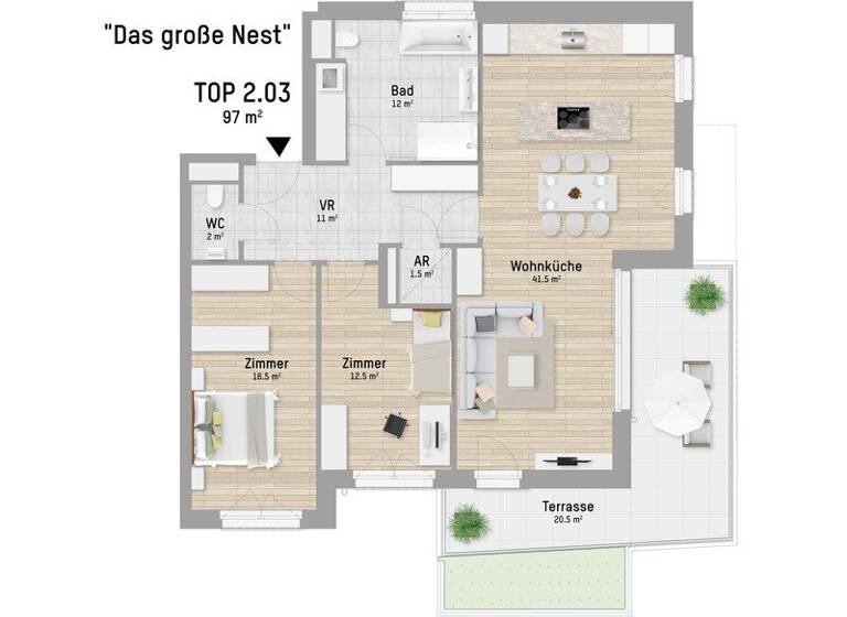 Wohnung zum Kauf - Erstbezug 1.399.900 € 3 Zimmer 97 m² 1. Geschoss Fischerstrand 24-26 Wien 1220