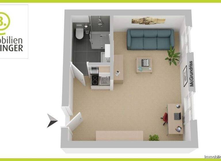 Studio zur Miete 540 € 1 Zimmer 27 m² EG Havelstr. 7 Darmstadt 64295