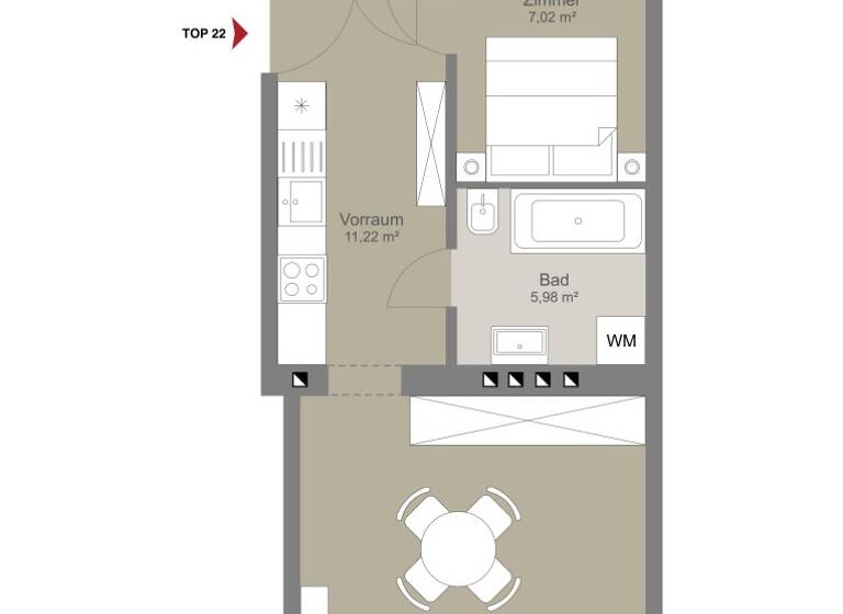 Wohnung zum Kauf 189.000 € 2 Zimmer 49,6 m² 3. Geschoss Buchengasse 170 Wien 1100