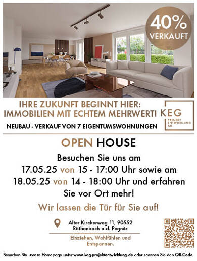 Wohnung zum Kauf provisionsfrei 520.500 € 3 Zimmer 91 m² 2. Geschoss frei ab sofort Alter Kirchenweg 11 Röthenbach Röthenbach an der Pegnitz 90552