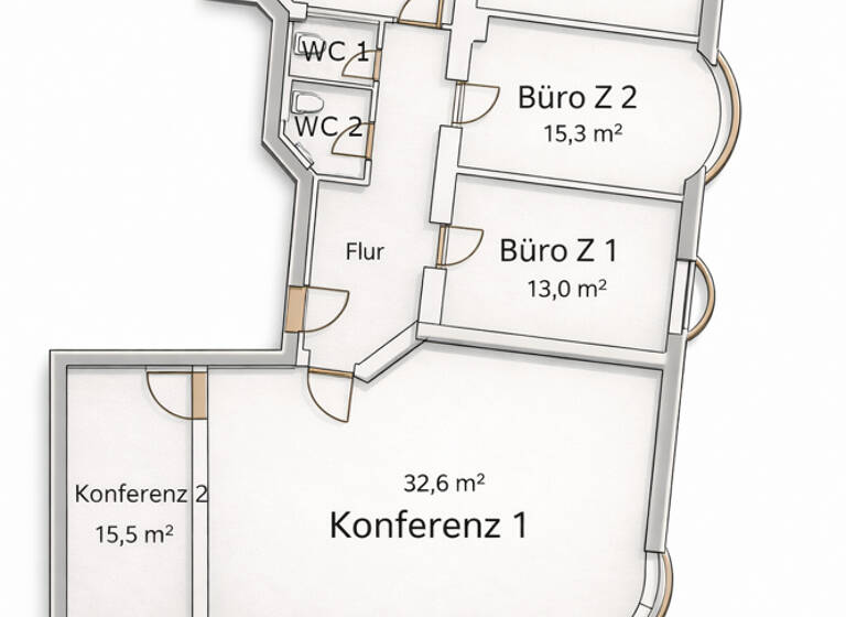 Bürofläche zur Miete provisionsfrei 1.590 € 1 Zimmer Carlstadt Düsseldorf 40213