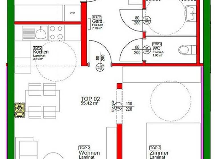 Wohnung zur Miete 507 € 55,4 m² Marktplatz 8/2 Kottes-Purk 3623