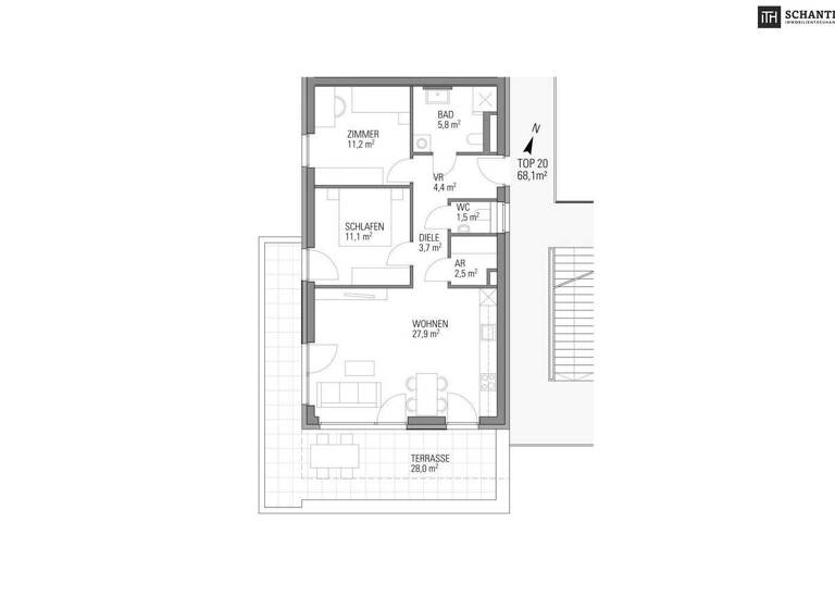 Wohnung zum Kauf - Erstbezug provisionsfrei 329.000 € 3 Zimmer 68 m² 3. Geschoss frei ab sofort Zirbenweg Kalsdorf bei Graz 8401