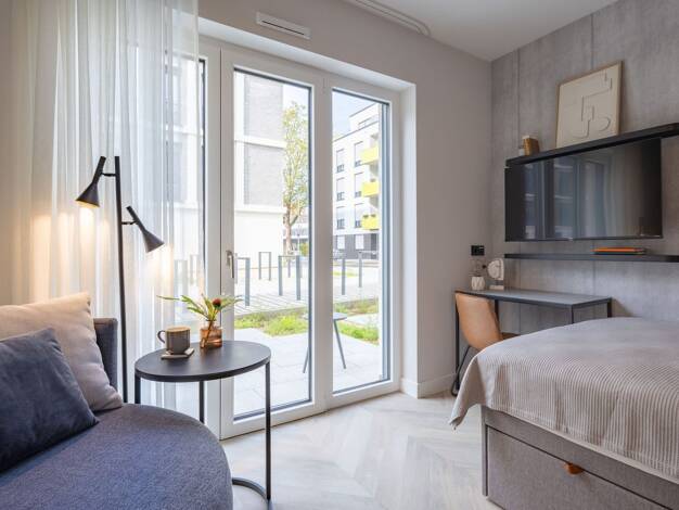 Studio zur Miete - Erstbezug 935 € 1 Zimmer 26,7 m² EG frei ab sofort Mindener Straße 102-110 Oberbilk Düsseldorf 40227