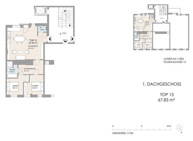 Wohnung zum Kauf 549.000 € 3 Zimmer 67,8 m² 1. Geschoss Pilgramgasse 15 Wien, Margareten / Wien 5., Margareten 1050