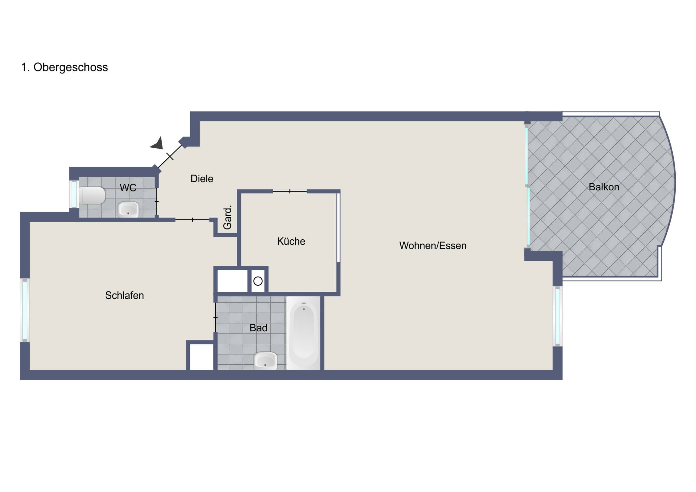 Wohnung zum Kauf 280.000 € 2 Zimmer 62 m²<br/>Wohnfläche 1.<br/>Geschoss ab sofort<br/>Verfügbarkeit Rohr Stuttgart 70565