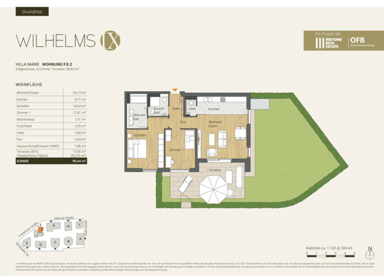 Wohnung zum Kauf provisionsfrei 3 Zimmer 99,4 m² EG frei ab 01.07.2026 Wiesbaden 65189