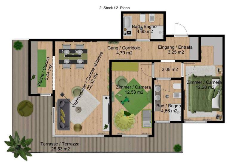 Penthouse zum Kauf 572.000 € 3 Zimmer 126 m² 3. Geschoss Montan 39040