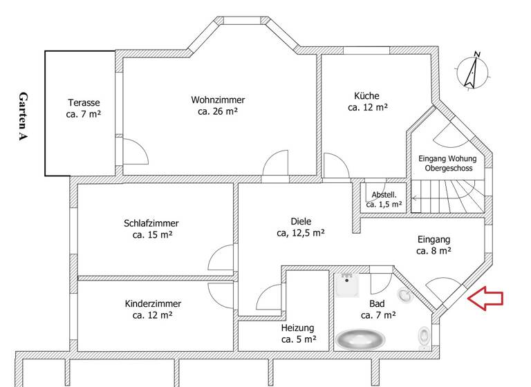 Wohnung zum Kauf 280.000 € 3 Zimmer 99 m² EG Wilhelm-Busch-Weg Wogau Jena 07751