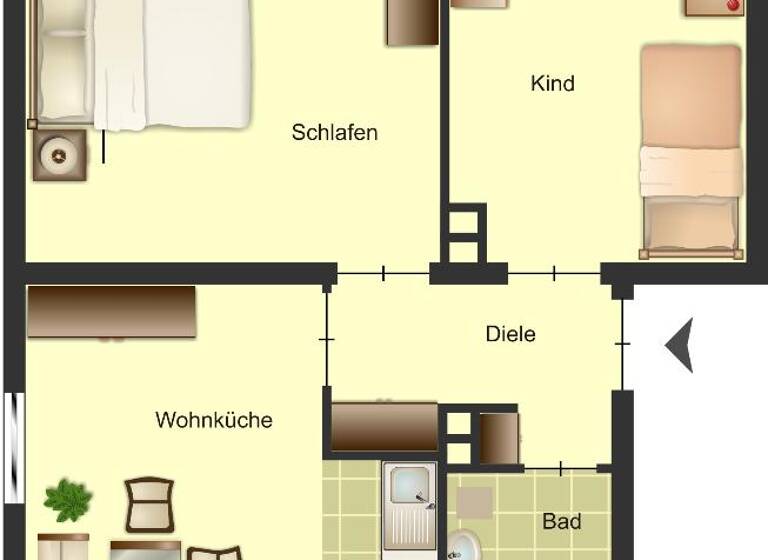 Wohnung zur Miete 449 € 2 Zimmer 46,9 m² 1. Geschoss frei ab 01.05.2026 Barbarastraße 1 Würselen 52146