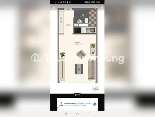 Wohnung zur Miete Tauschwohnung 680 € 1 Zimmer 30 m² Wiehre Süd 79100