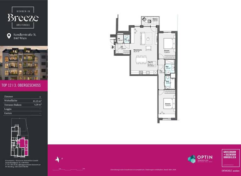 Wohnung zum Kauf - Erstbezug 559.000 € 3 Zimmer 81,3 m² frei ab 01.12.2027 Wien 1140