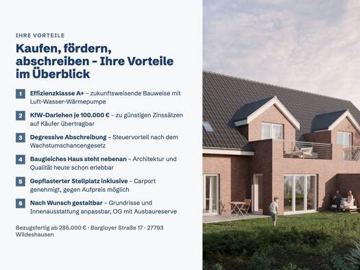 Wohnung zum Kauf - Erstbezug 329.000 € 3,5 Zimmer 83 m² Bargloyer Straße 17 Wildeshausen 27793
