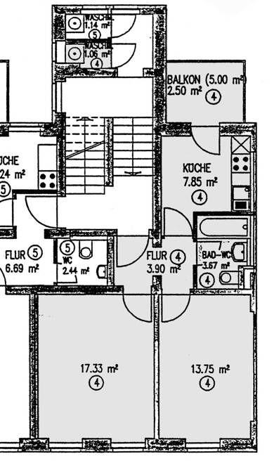 Wohnung zum Kauf 65.000 € 3 Zimmer 50,1 m² 2. Geschoss Moritzstraße 43 Innenstadt Zwickau 08056