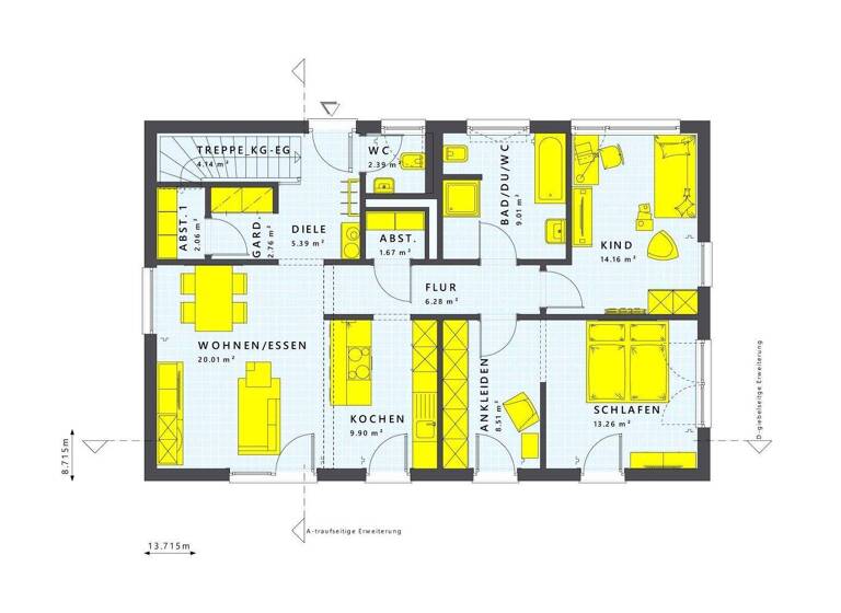 Bungalow zum Kauf 671.951 € 4 Zimmer 100,7 m² 450 m² Grundstück Poppenbüttel Hamburg 22399