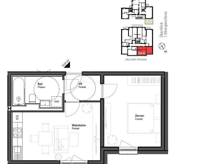 Wohnung zum Kauf - Erstbezug 250.000 € 2 Zimmer 38,3 m² 1. Geschoss frei ab sofort Wien 1230