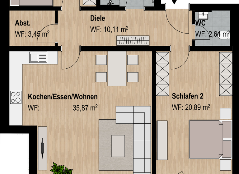 Wohnung zum Kauf 488.610 € 3 Zimmer 108,6 m²<br/>Wohnfläche Abenberg Abenberg 91183