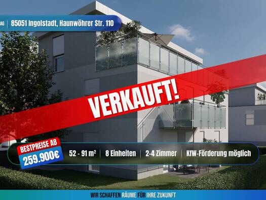 Terrassenwohnung zum Kauf - Neubau provisionsfrei 259.900 € 2 Zimmer 53 m² Haunwöhrer Straße 110 Ingolstadt Ingolstadt 85051