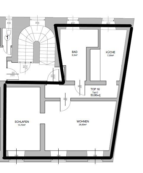 Wohnung zur Miete 1.078 € 2 Zimmer 54 m²<br/>Wohnfläche 3.<br/>Geschoss Stubenberggasse Innere Stadt Graz 8010