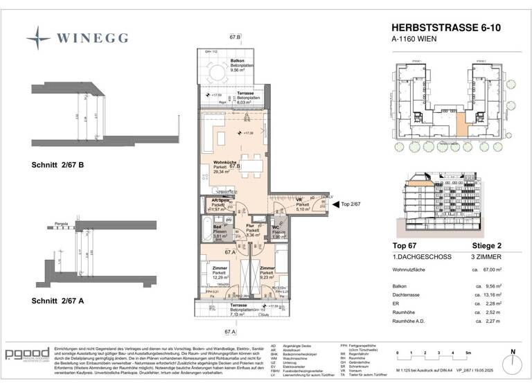 Wohnung zum Kauf - Erstbezug 523.600 € 3 Zimmer 67 m² 5. Geschoss Herbststraße 6-10 Wien 1160