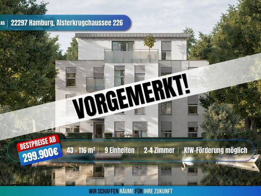 Penthouse zum Kauf - Erstbezug provisionsfrei als Kapitalanlage geeignet 899.900 € 4 Zimmer 116 m² Alsterkrugchaussee 226 Alsterdorf Nord 22297