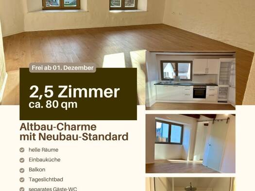 Wohnung zur Miete 850 € 2,5 Zimmer 80 m² Geschoss 1/3 frei ab 01.12.2026 Rheinfelden Rheinfelden (Baden) 79618