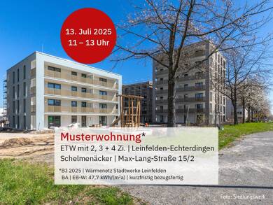 Wohnung zum Kauf - Erstbezug provisionsfrei 636.000 € 4 Zimmer 95,8 m² 3. Geschoss Schelmenäcker 0 Leinfelden Leinfelden-Echterdingen 70771