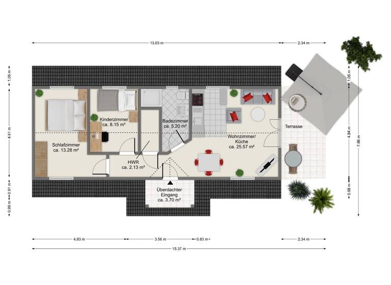 Bungalow zum Kauf 295.000 € 3 Zimmer 55 m² 831 m² Grundstück Bodstedt Fuhlendorf 18356
