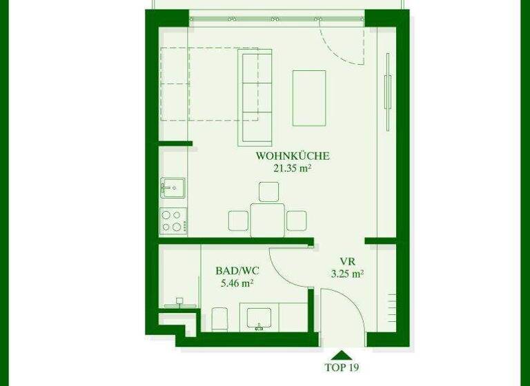 Studio zur Miete - Erstbezug 715 € 1 Zimmer 30,1 m² 2. Geschoss frei ab 01.03.2026 Leopoldigasse Wien 1230