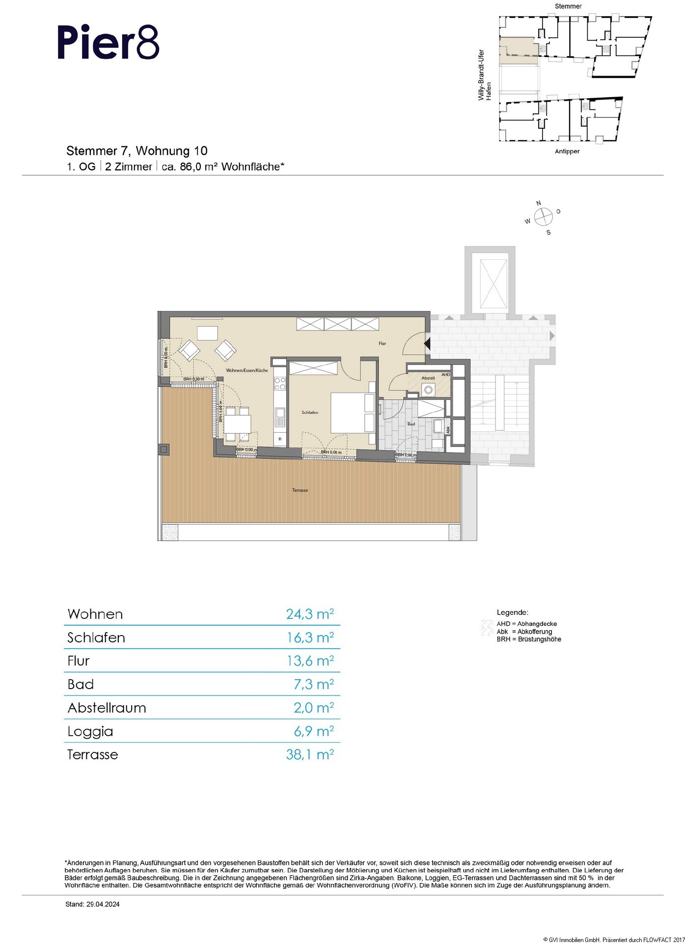 Wohnung zum Kauf provisionsfrei 464.700 € 2 Zimmer 86 m²<br/>Wohnfläche Gaarden - Ost Bezirk 1 Kiel 24143