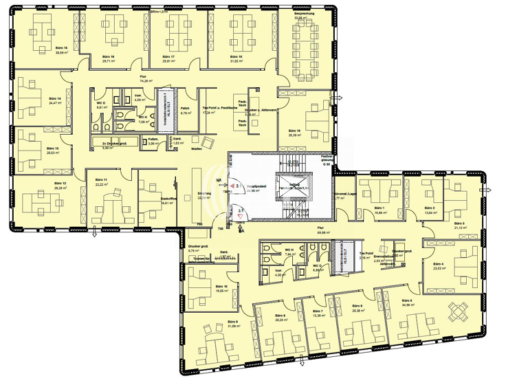Bürofläche zur Miete provisionsfrei 13,90 € 2.179,9 m²<br/>Bürofläche Neuostheim Mannheim 68163