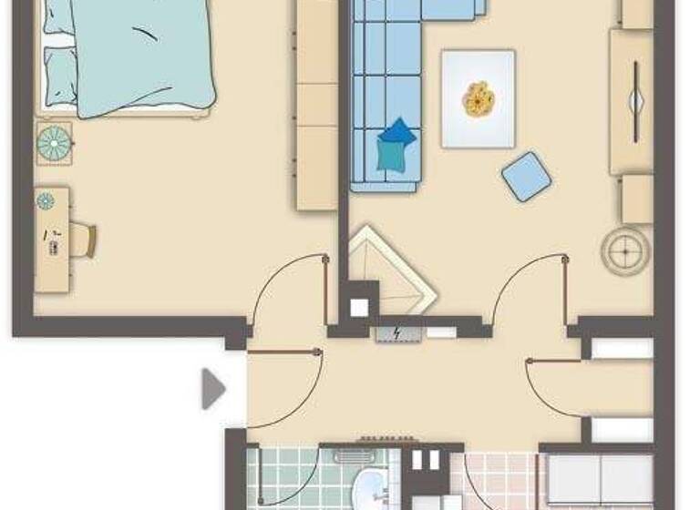 Wohnung zur Miete 292 € 2 Zimmer 55,1 m² 3. Geschoss frei ab 01.06.2026 Grimmaische Straße 25b Döbeln 04720