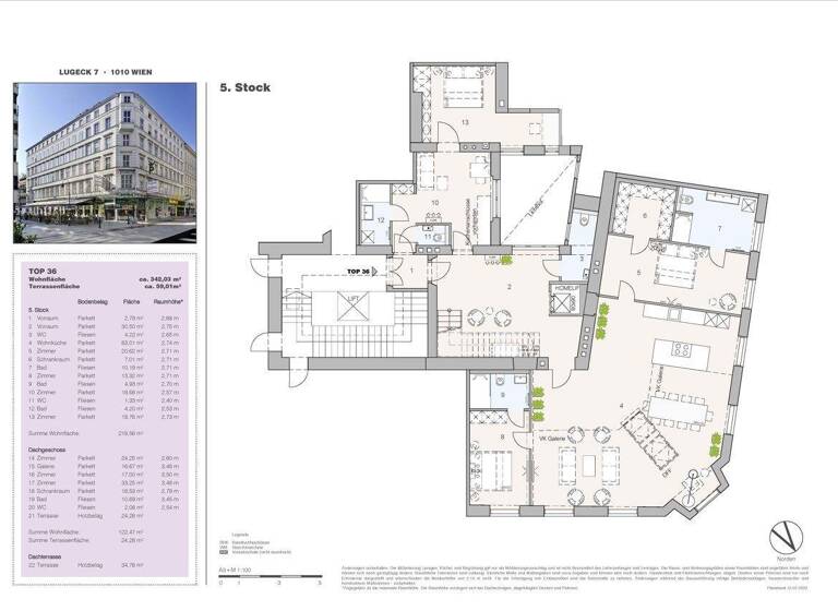 Penthouse zur Miete 9.541 € 8 Zimmer 342 m² Lugeck 7 Wien 1010
