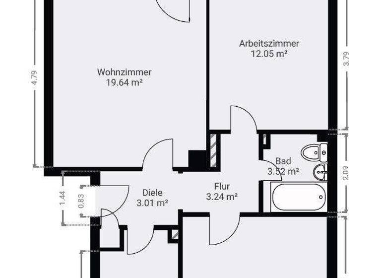 Wohnung zum Kauf 355.000 € 3 Zimmer 66 m² 4. Geschoss Bockenheim Frankfurt am Main / Bockenheim 60487