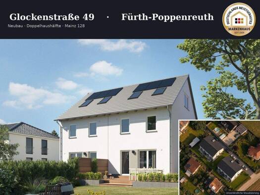 Doppelhaushälfte zum Kauf provisionsfrei 667.834 € 6 Zimmer 149 m² 259 m² Grundstück frei ab sofort Glockenstraße 49 Poppenreuth Fürth 90765