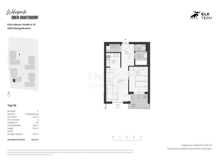 Wohnung zum Kauf - Erstbezug provisionsfrei 194.500 € 2 Zimmer 54,1 m² Ober-Grafendorf 3200