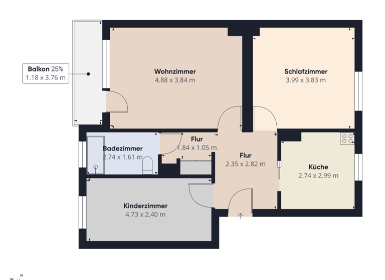 Wohnung zum Kauf 99.000 € 3 Zimmer 68 m² 2. Geschoss Blumenthal Bremen 28779