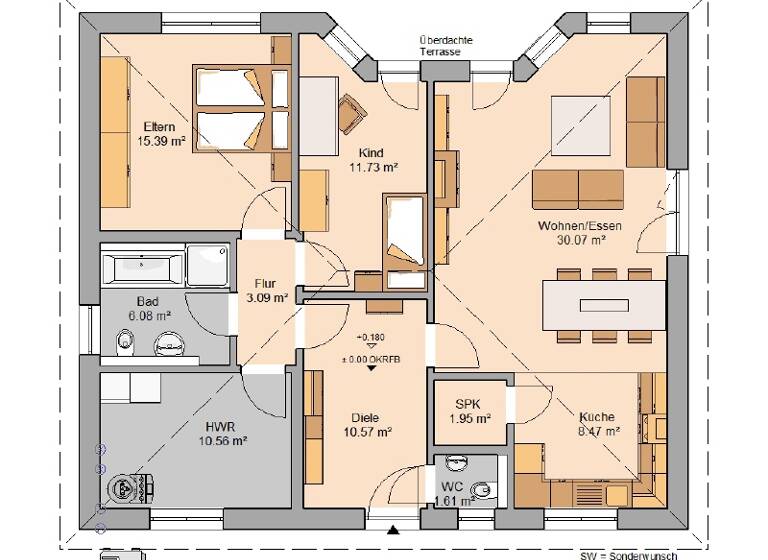 Einfamilienhaus zum Kauf provisionsfrei 412.900 € 3 Zimmer 100 m² 1.300 m² Grundstück Vippachedelhausen Am Ettersberg 99439