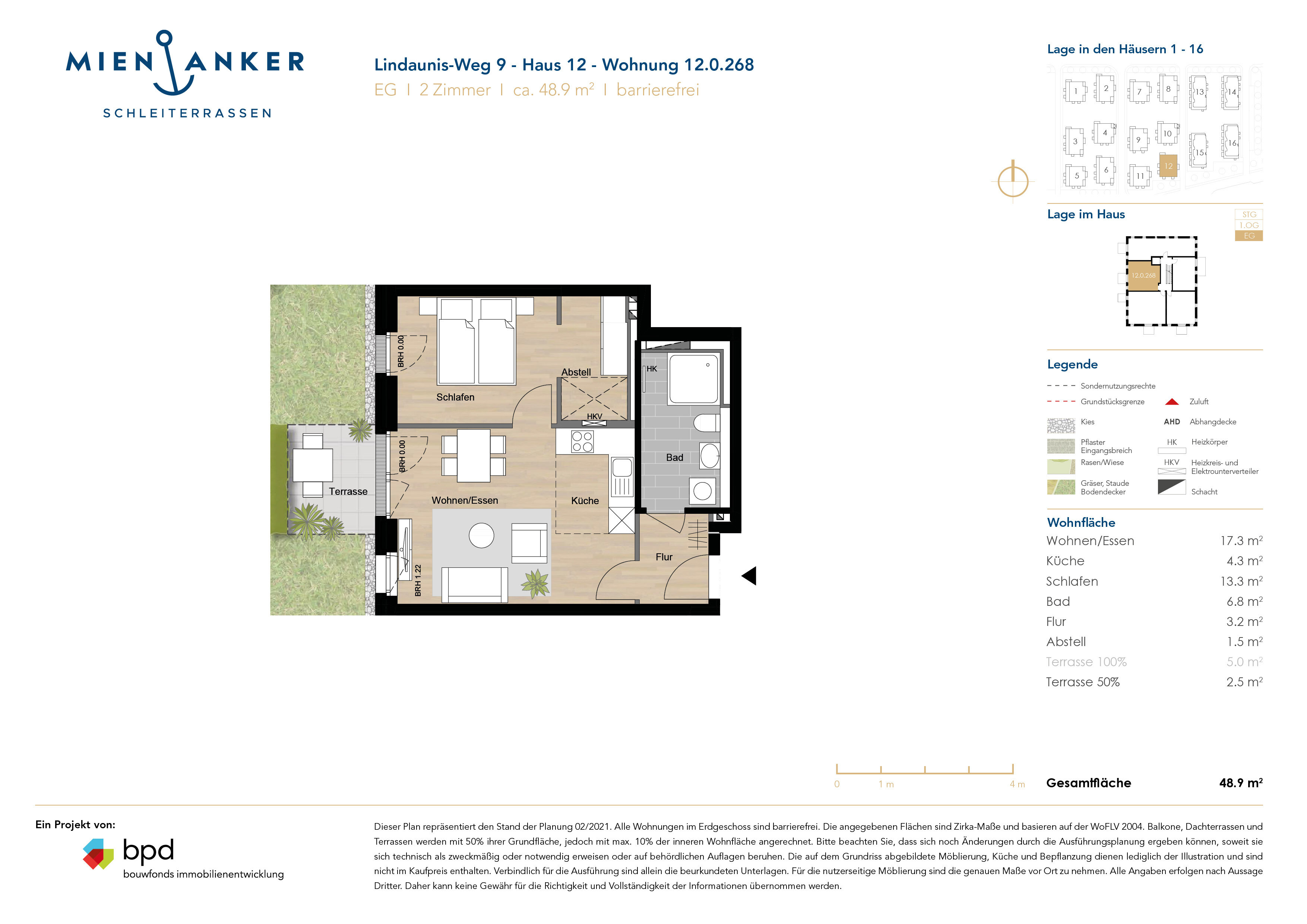 Wohnung zum Kauf provisionsfrei als Kapitalanlage geeignet 255.000 € 2 Zimmer 48,9 m²<br/>Wohnfläche Lindaunis-Weg 9 Kappeln 24376