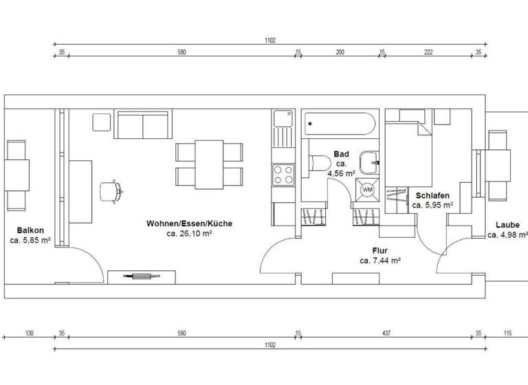 Wohnung zum Kauf provisionsfrei 220.000 € 2 Zimmer 50 m² 3. Geschoss Lessingstr. 12 Weststadt Heidelberg 69115