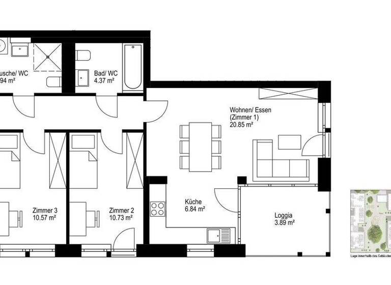 Wohnung zum Kauf - Erstbezug provisionsfrei 710.000 € 4 Zimmer 94 m² 2. Geschoss Haslach Freiburg 79115